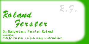 roland ferster business card